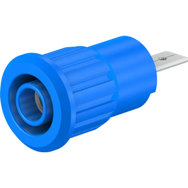 4 mm socket, flat plug connection, mounting Ø 12.2 mm, CAT III, CAT IV, blue, 23.3160-23 image 1