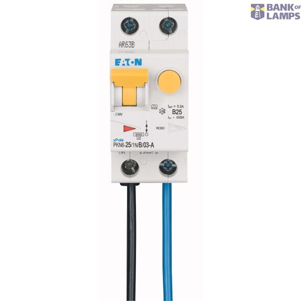 RCD/MCB combination switch 6kA 1P+N 25A B-kar 300mA FLEX aside image 1