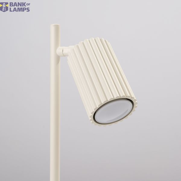 STYLISH CARBON DESK LAMP WITH A GROOVED BEIGE LAMPSHADE AND A SWITCH ON THE CABLE image 3