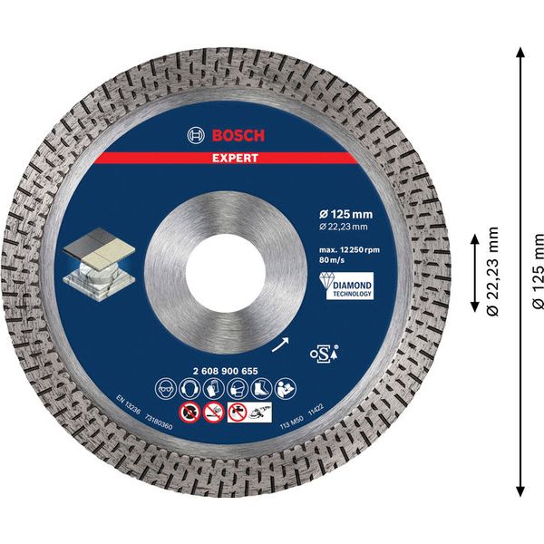 EXPERT HardCeramic Diamond Cutting Disc 125 x 22,23 x 1,4 x 10 mm image 1