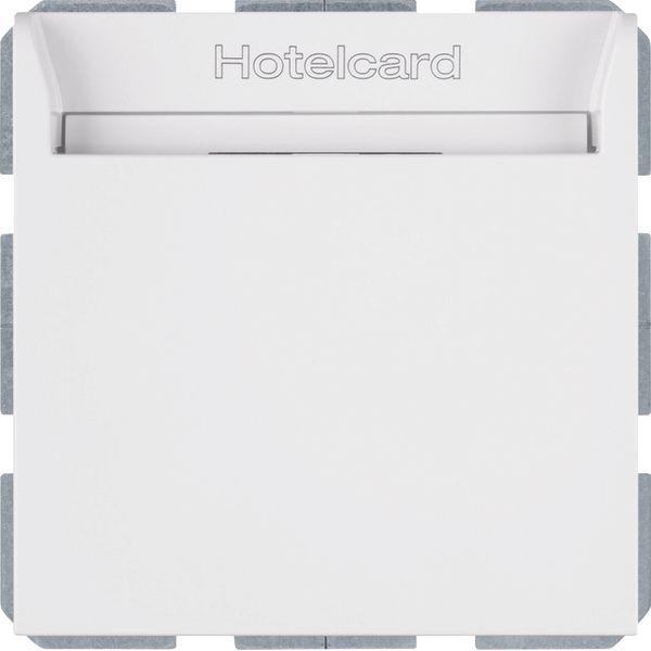 Relay switch centre plate for hotel card, S.1, p. white glossy image 1