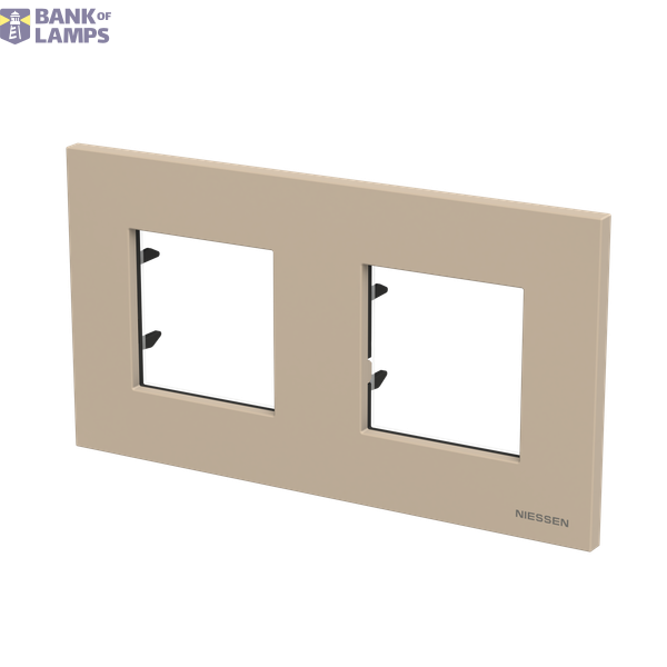 Frame 2-gang / 2+2-modules - IP44 - Champagne image 2