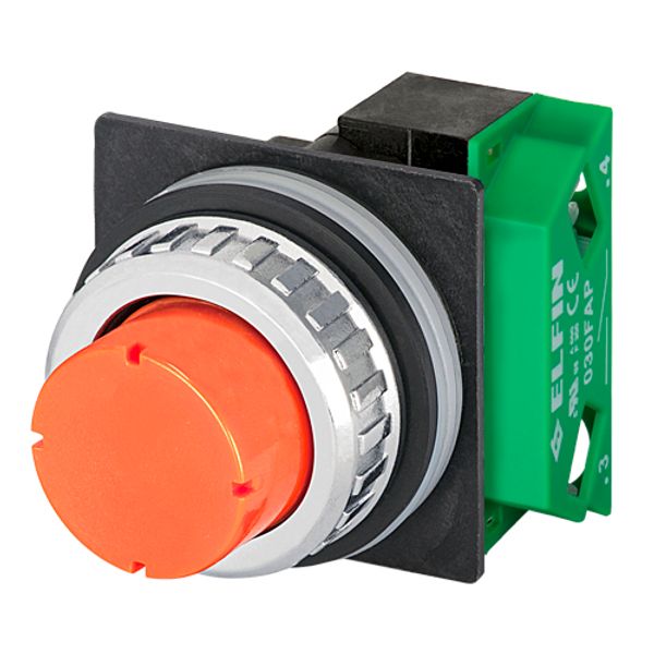 Projecting push-button, orange, N.O. image 1