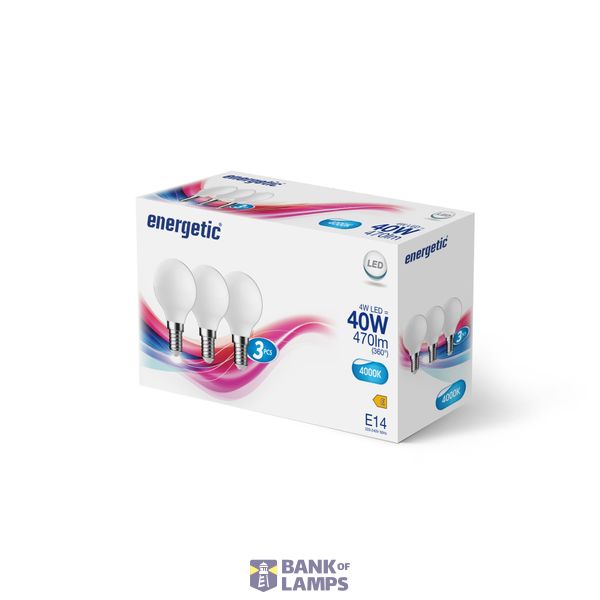 Light Bulb White E14 | 3-pack | G45 | 4000 Kelvin | 470 Lumen image 2