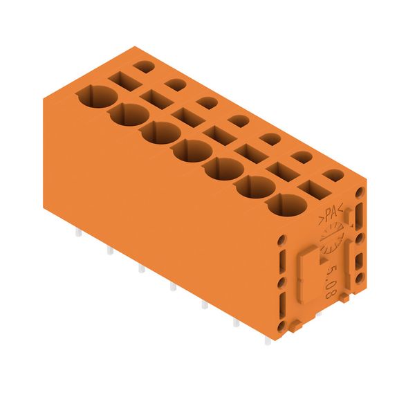 Printed circuit board terminals, 5.08 mm, Number of poles: 7, 180°, Solder pin length (l): 3.5 mm, tinned, orange, PUSH IN without actuator, Clamping range, max. : 2.5 mm², Box image 4