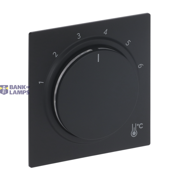 1794 R-45M Cover plate with legend Characters 1 ... 6 for Thermostat Turn button black matt - Busch-art linear image 2