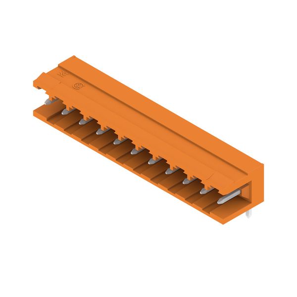 PCB plug-in connector, male header, open side, THT solder connection, 5.08 mm, Number of poles: 11, 90°, Solder pin length (l): 4.5 mm, tinned, orange, Box image 4