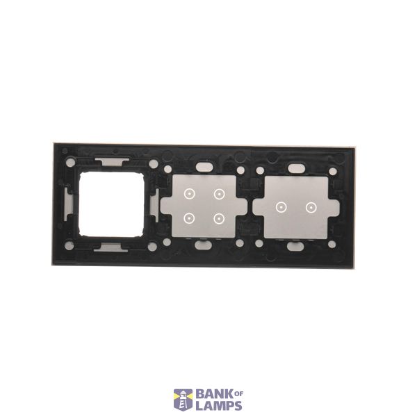 5 gang frame, black, gold base image 2