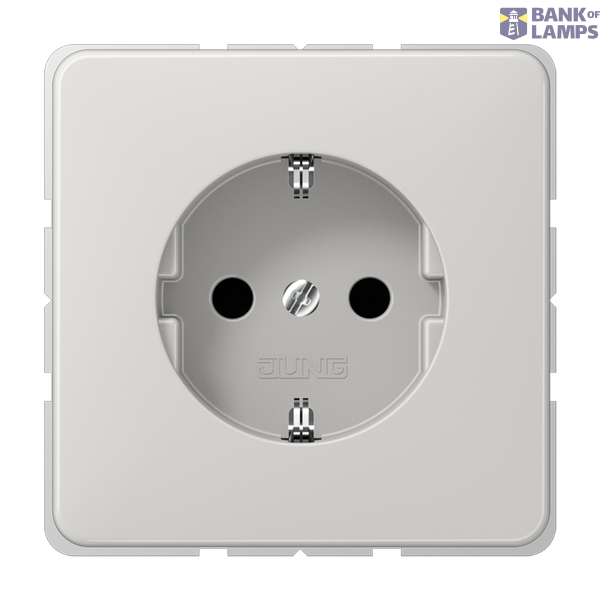 SCHUKO socket, 16 A 250 V ~, thermoplastic, CD series, light grey image 1