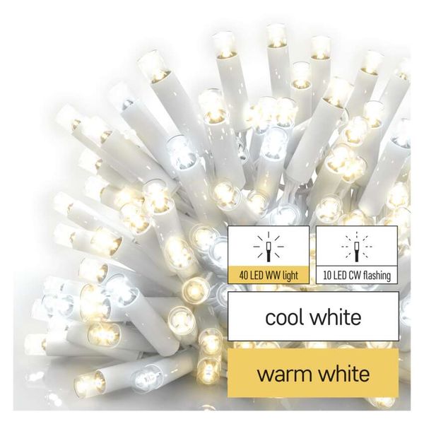 Profi LED interconnecting chain, flashing, white – icicles, 3 m, outdoor, warm/cool white image 1