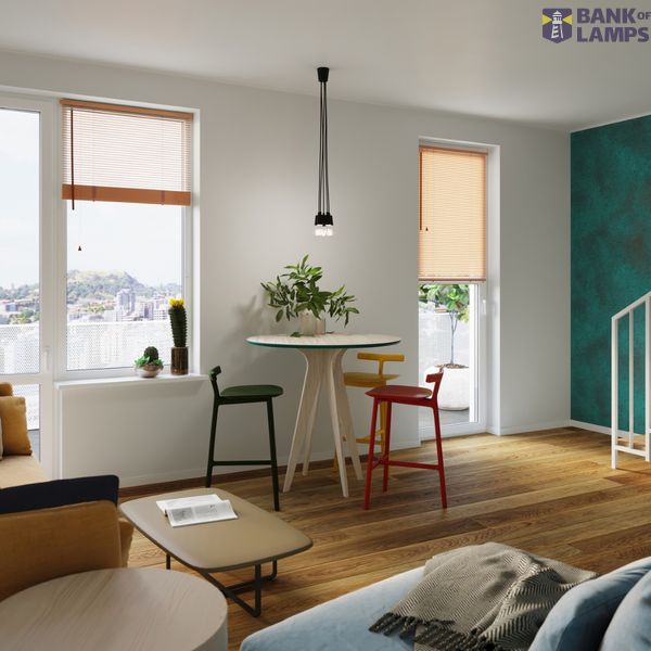 HANGING LAMP DIEGO 3 BLACK E27 3X60W IP20 image 5