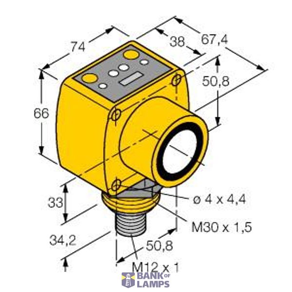 Ultrasonic Sensor diffuse mode sensor   QT50UVR3WQ1 image 1