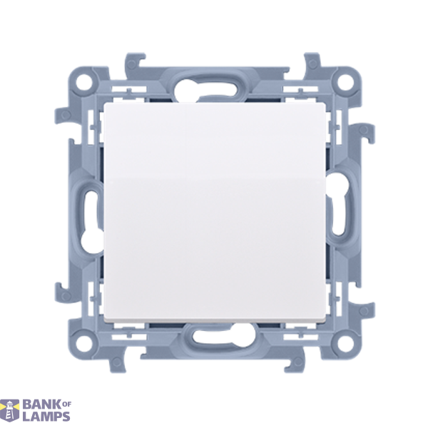 Single contact push button without pictogram, 10AX, white image 1