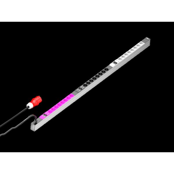 PDU basic 32A/3P CEE 24xCEE7/3 earthing-pin, CEE 7/3: 24 x earthing-pin image 2