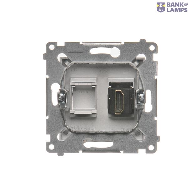 Single switch with backlight LED, (module), 16AX, Screw, Bronze matt, metalic image 1