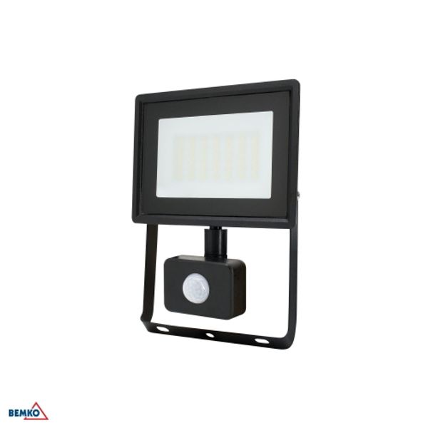 LED FLOODLIGHT SMD KASTEL 30W 6500K 2550LM IP65 PIR BLACK image 1