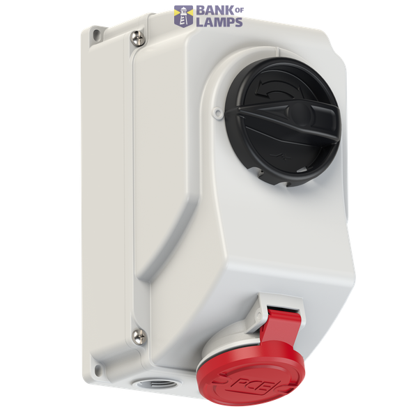 Fixed socket with switch, 16A 4P 6h IP44/54 image 1