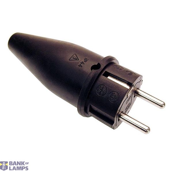Schwabe Stekker Rubber 230 V, 16 A zwart IP44 image 1