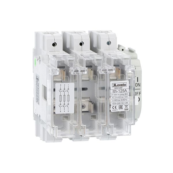 Three-pole switch disconnector, with NFC fuse holder, 125A image 1