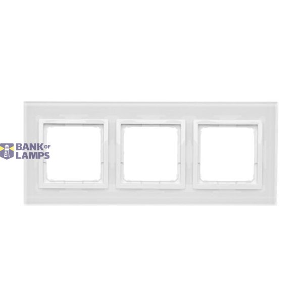 Triple frame, glass, White pearl image 1