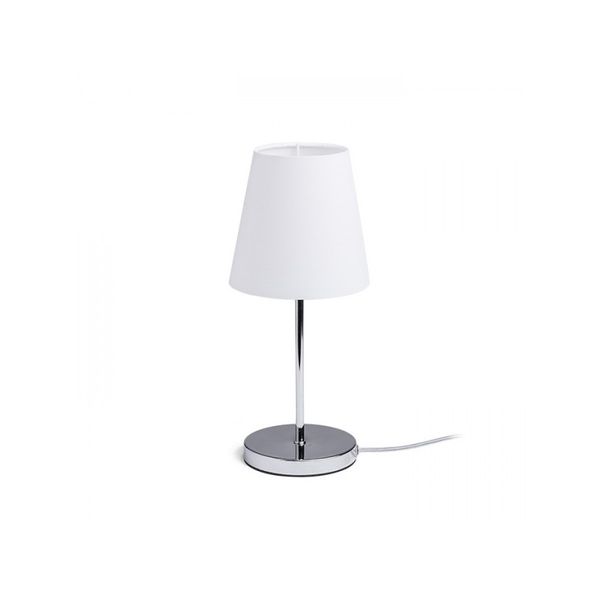NYC/CONNY 15/15 table Polycotton white/chrome 230V LED E27 11W image 1