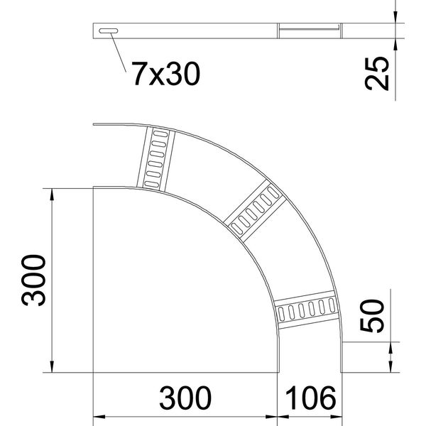 SLB 90 42 100ALU 90° bend with trapezoidal rung B106mm image 2