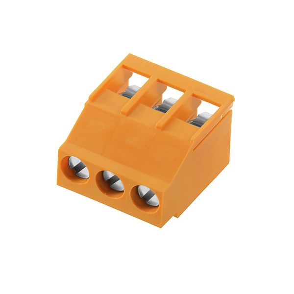 Printed circuit board terminals, 5.00 mm, Number of poles: 6, 180°, Solder pin length (l): 3.2 mm, tinned, orange, Clamping yoke connection, Clamping range, max. : 6 mm², Box image 3