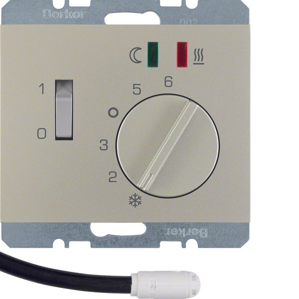 Thermostat, NO contact,Cen. plate,f. heat.,rocker switch,ext.temp.sen. image 1