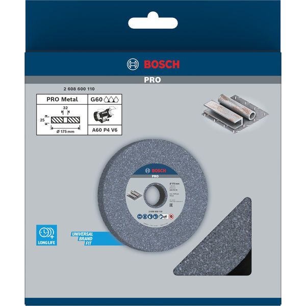 Grinding wheel for double-wheeled bench grinder 175 mm, 32 mm, 60 image 2