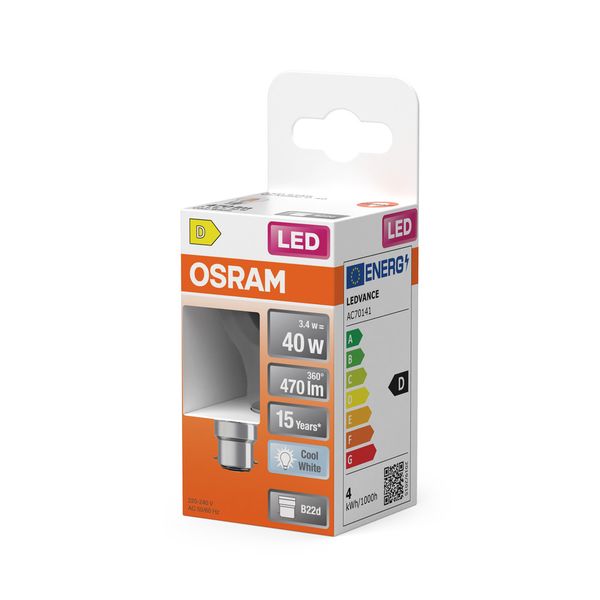 LEDSCLP40 3,4W/840 230V FIL B22DFS1OSRAM image 2