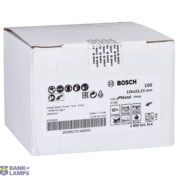 R780 fibre sanding disc, Best for Metal + Inox 125 x 22.23 mm, G100 image 2