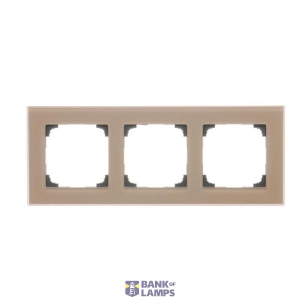 Triple frame, glass, frosted beige glass image 1