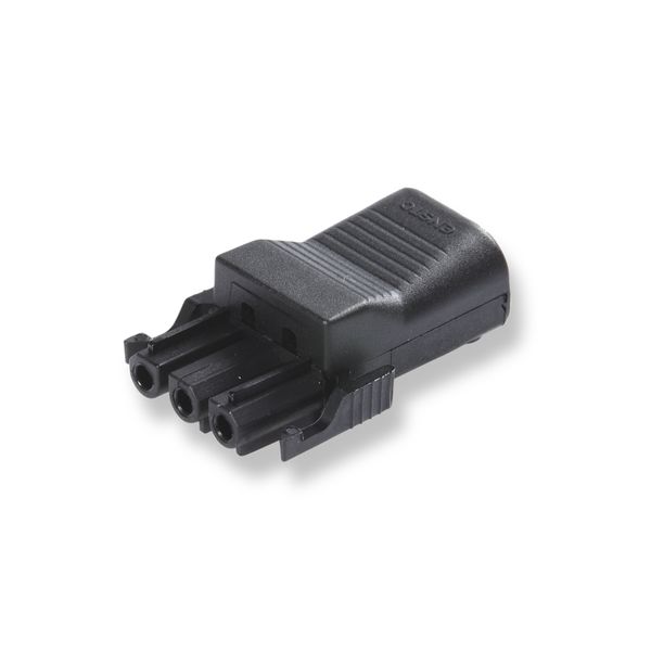 Coupler 3-p socket, str-rel, blk image 1