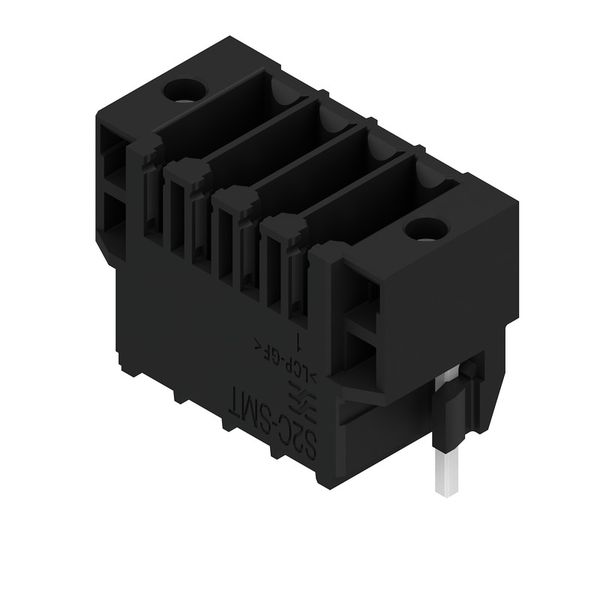 PCB plug-in connector, male header, Solder flange, THT/THR solder connection, 3.50 mm, Number of poles: 4, 180°, Solder pin length (l): 1.5 mm, tinned, black, Box image 2