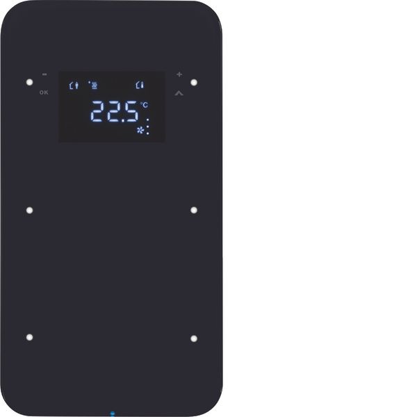 Touch sensor 2gang thermostat, display, intg bus coupl. unit,KNX-R.1,  image 1