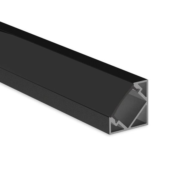 Corner aluminum profile RT2 18x18mm without diffuser black 2m image 1