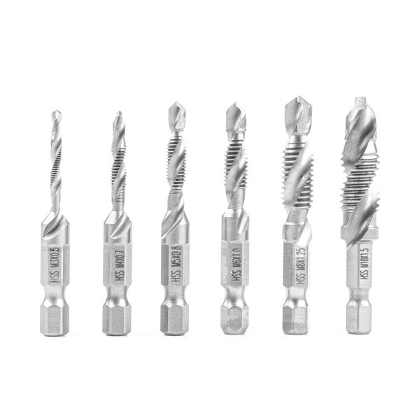 Tap drill bits set 6 pcs image 1