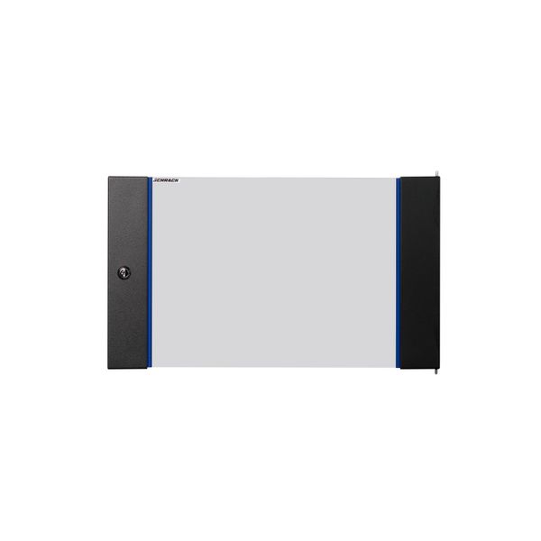 Glas door for wallmounting encl. S-RACK  7U, W=600, RAL9005 image 1