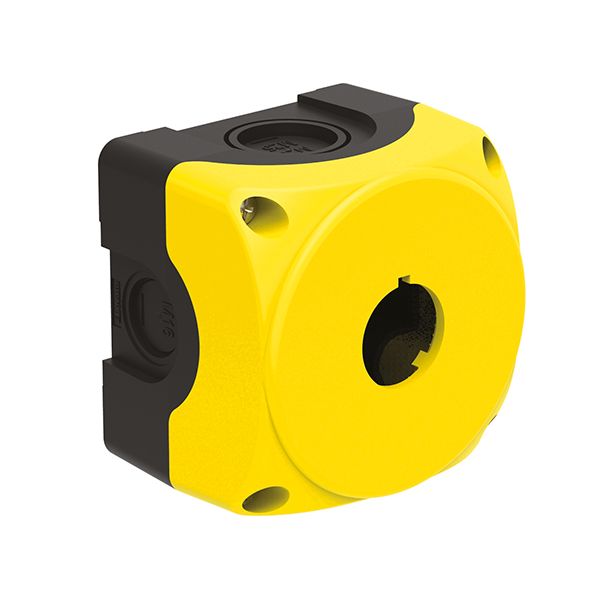 Control station, empty with no actuators, for 1 actuator. Yellow cover image 1