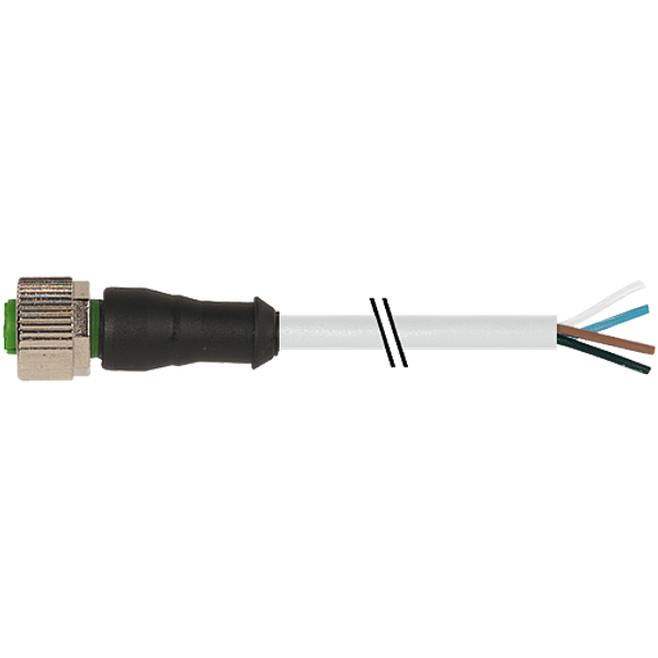 M12 female 0° A-cod. with cable PUR 4x0.34 gy UL/CSA+drag ch. 8.5m image 1