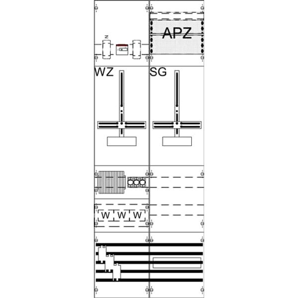 WF29KK14 9RE 2FB complete panel according to FNN In 63A with three-point attachment image 2