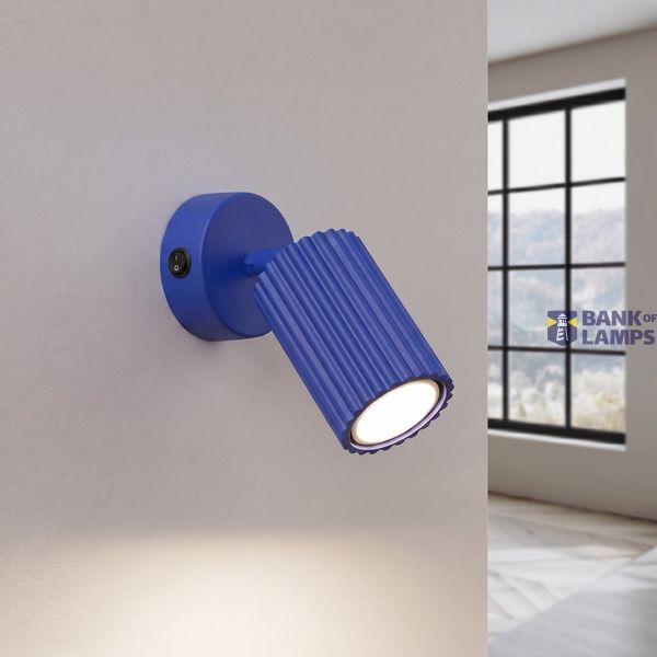 Wall lamp KARBON ultramarine with a switch image 2