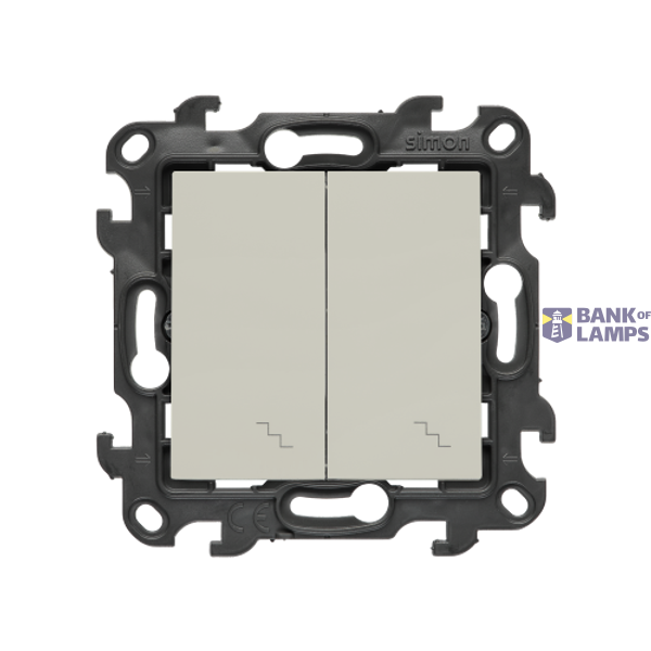 SOON ON SALE, double two-way switch, (module), Simon 24, IP20/IP44, 10AX, cashmere image 1