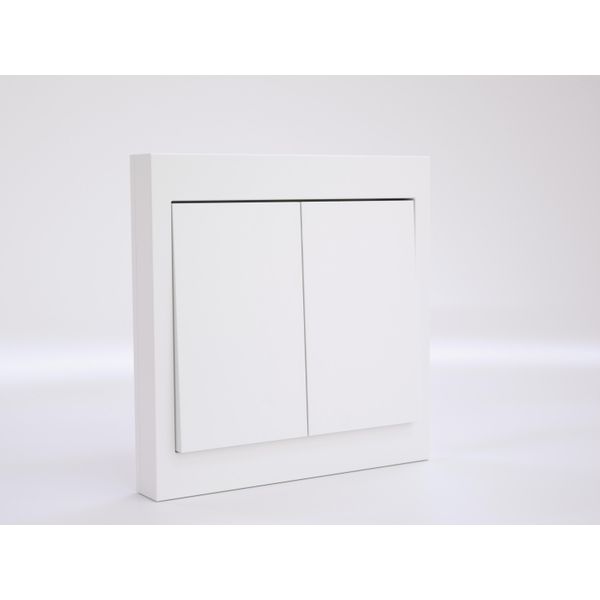 Radio wall switch, 2-button, battery-powered, all on/off image 1