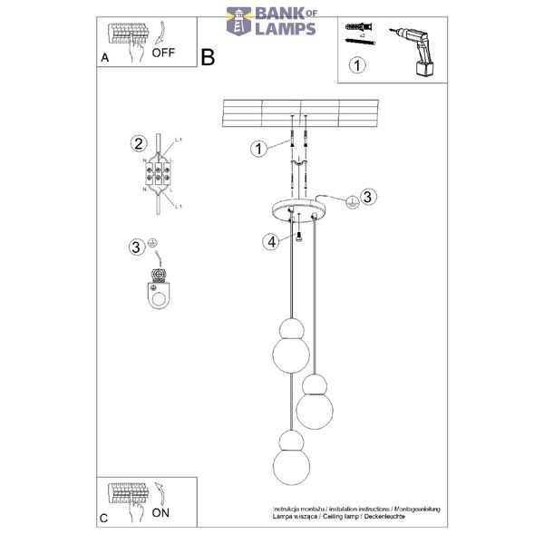 Pendant lamp PEKKA 3P white/natural wood image 5