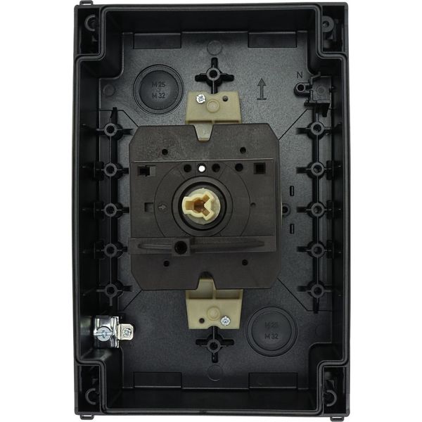 T5B-4-15682/I4/SVB Main switch, T5B, 63 A, surface mounting, 4 contact unit(s), 6 pole, 1 N/O, 1 N/C, Emergency switching off function, With red rotary handle and yellow image 28
