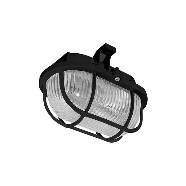 PANLUX Lamp OVAL PLAST 60W E27 IP44 black image 1