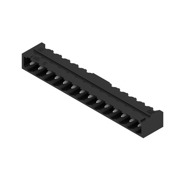 PCB plug-in connector, male header, closed side, THT/THR solder connection, 5.00 mm, Number of poles: 14, 90°, Solder pin length (l): 3.2 mm, tinned, black, Box image 2