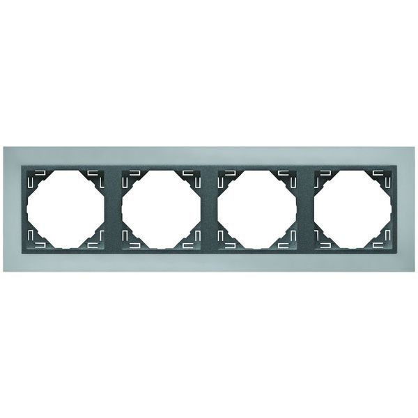 FOUR-GANG FRAME CHROME/GRAY image 2