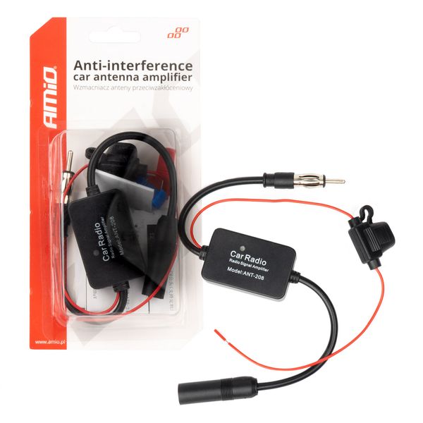 Anti-interference car antenna amplifier 12V AMIO-04133 image 1